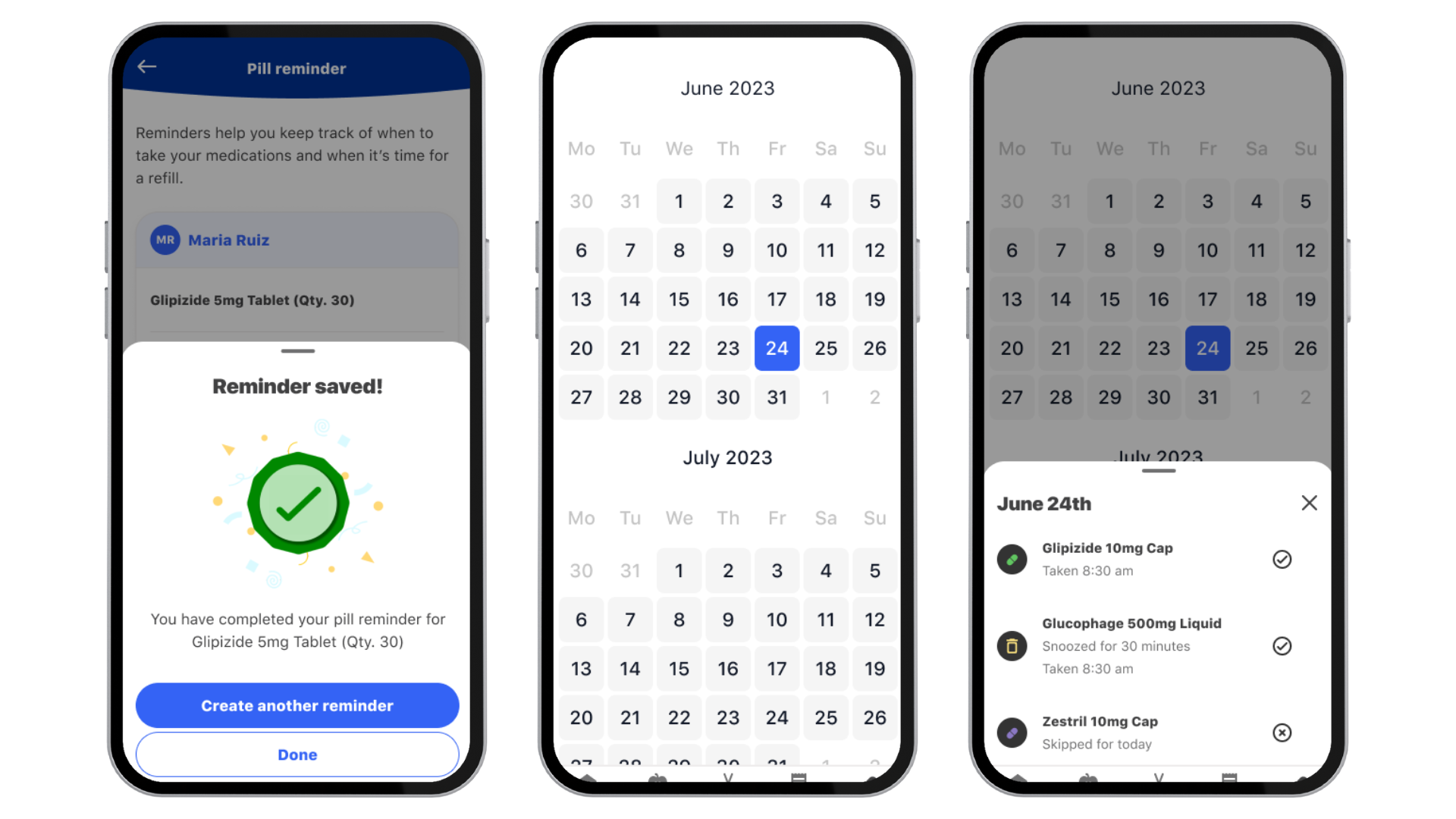 H-E-B pill reminder — notification and history